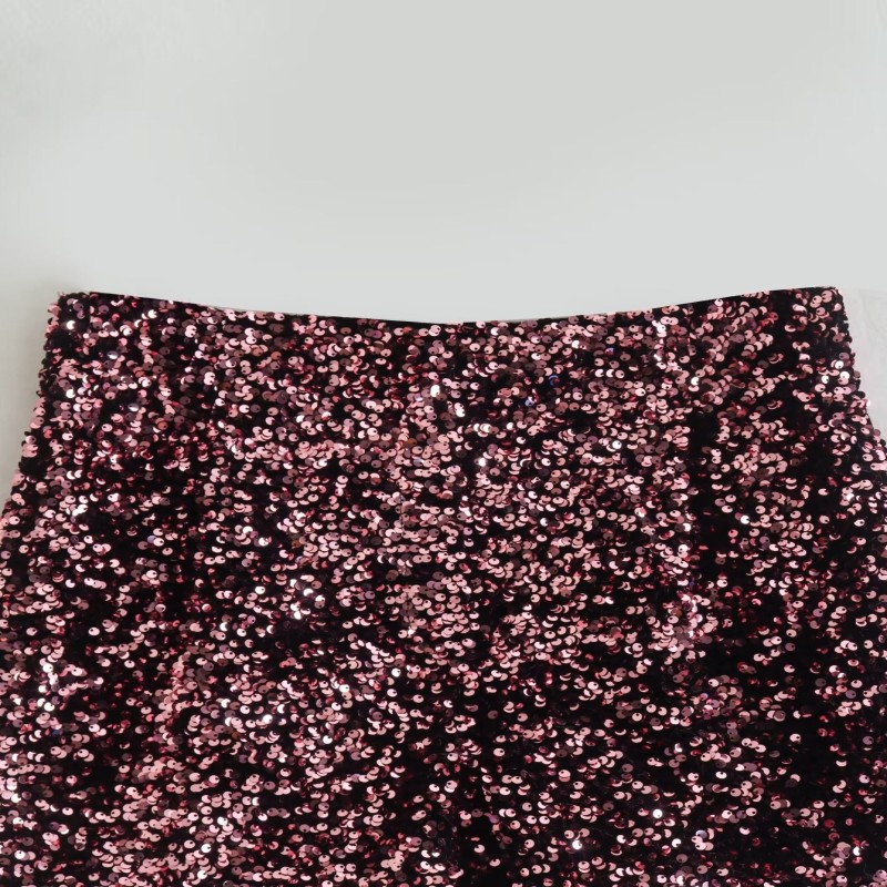 Zach AiIsa new counter quality fashion retro embroidered velvet top shirt + beaded high waist wide leg casual shorts