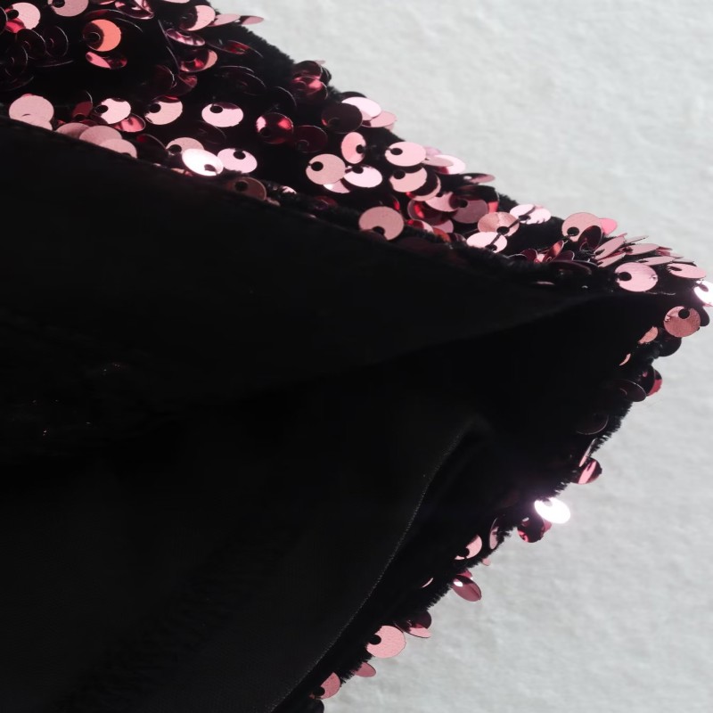 Zach AiIsa new counter quality fashion retro embroidered velvet top shirt + beaded high waist wide leg casual shorts