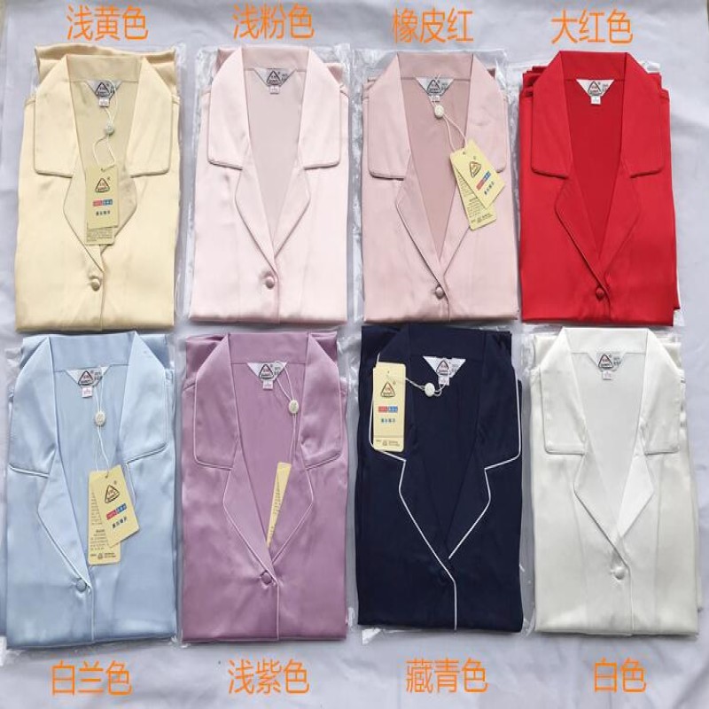 100% Pure Silk Women's Classical Pajama Set Sleepwear Nightgown M L XL YM007