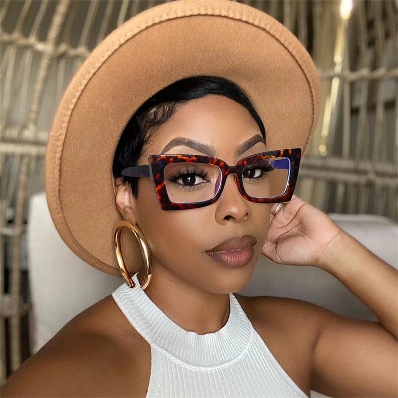 Big Square Anti Blue Light Glasses Women's Glasses 2022 Trend Computer Goggles Glasses Transparent Optical Spectacle Eyeglass