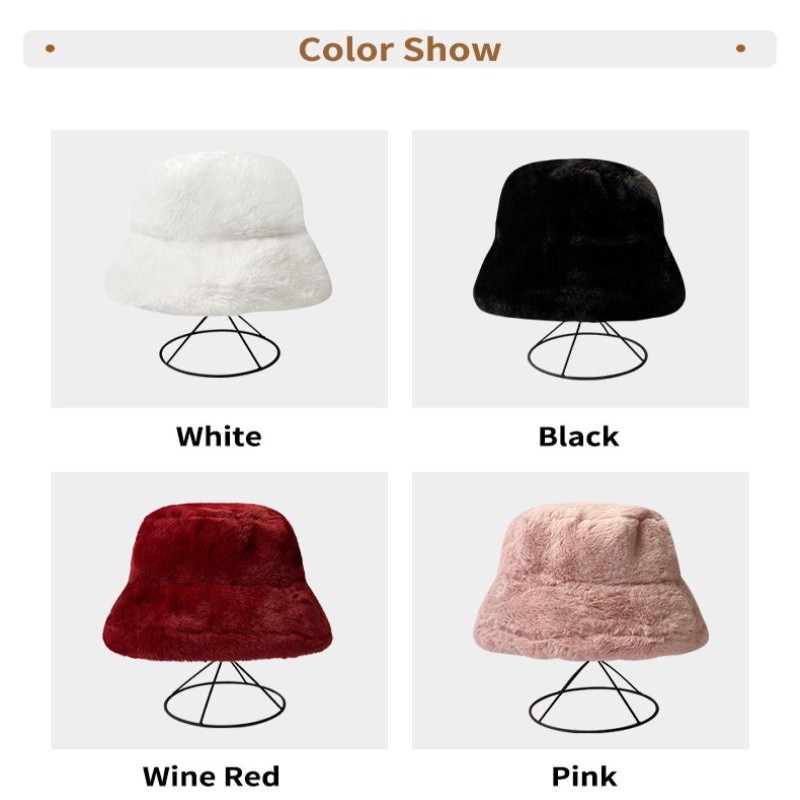 Women Thicken Flat Top Bucket Hat Large Size Bucket Hat Winter Warm Hats for Women Panama Hat Outdoor Fisherman Caps Gorras