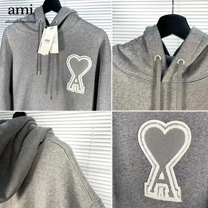 Brand High Quality Big Pocket Black Sweatshirts Pullover Male Cotton Heart Design Hooded Hoodies Men Women Harajuku Streetwear