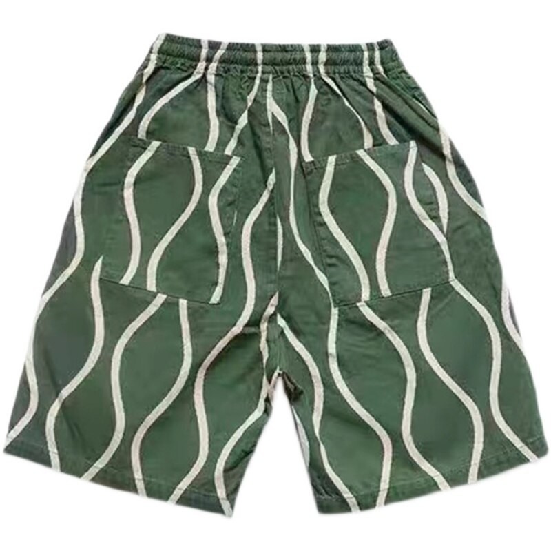 KAPITAL Hirata Hohiro Cotton Hemp Water Corrugated Printing Japanese Trend Tether Casual Men's and Women's Work Shorts