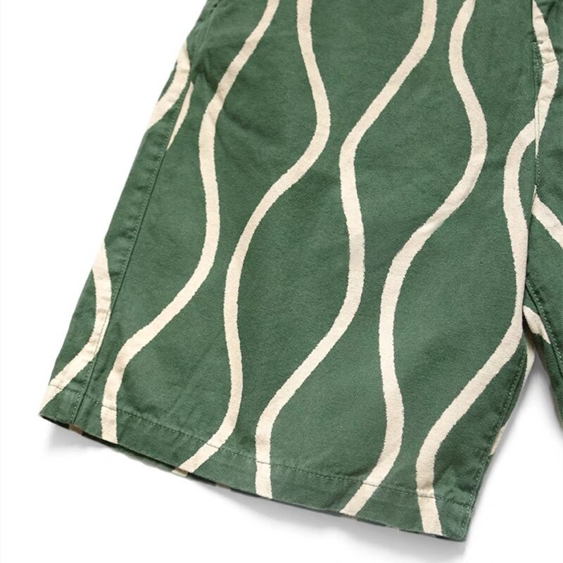 KAPITAL Hirata Hohiro Cotton Hemp Water Corrugated Printing Japanese Trend Tether Casual Men's and Women's Work Shorts