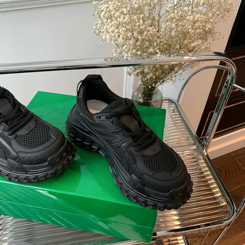 Casual Fashion Unisex Sneakers Natural Leather Mesh Strap Sport Shoes Comfortable Flat Chunky Sneakers