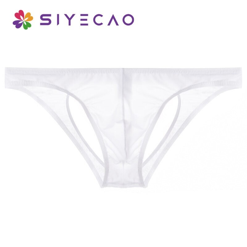 Ultra-thin Men's Underwear, Full-size Transparent Silk Underwear with Low Waist