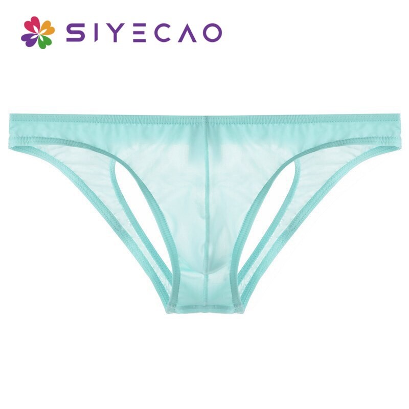 Ultra-thin Men's Underwear, Full-size Transparent Silk Underwear with Low Waist