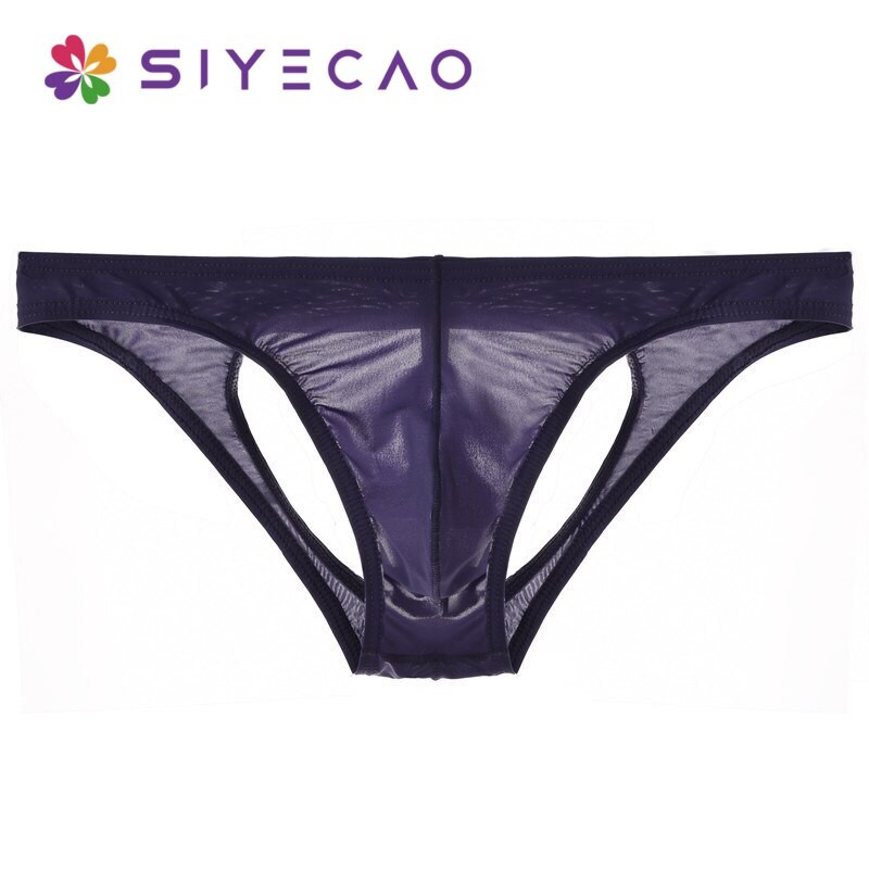 Ultra-thin Men's Underwear, Full-size Transparent Silk Underwear with Low Waist
