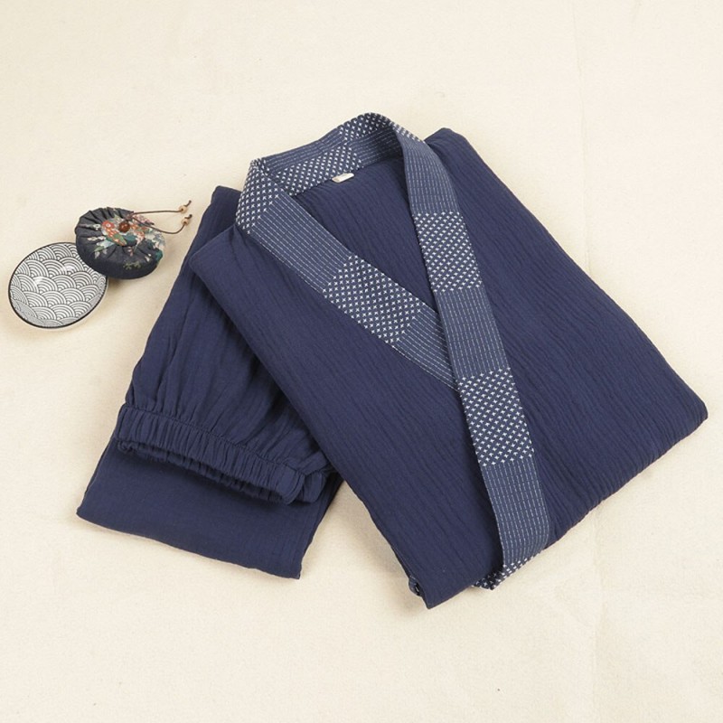 2023 Pajama Sets For Men Summer Long-sleeve Trousers Cotton Casual Home Service Two-piece Suit Comfortable Sleepwear Plus Size