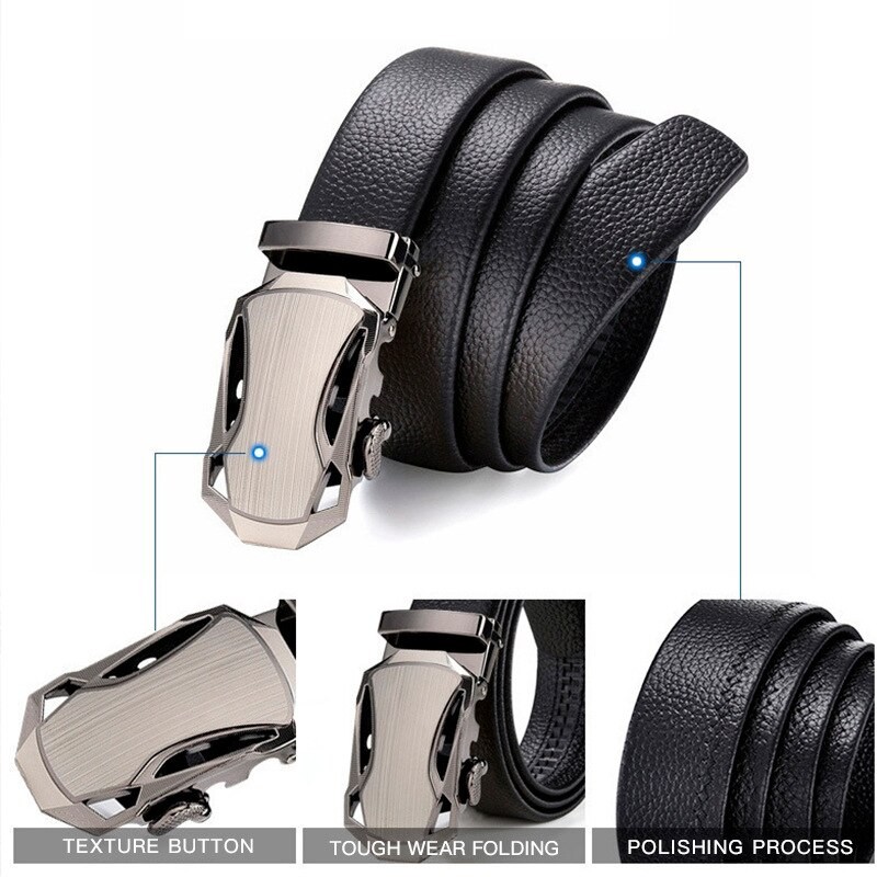 Belt Sports Car Style High Quality Imitation Leather Edging Lychee Pattern Pants Belt Business Men Youth Leisure