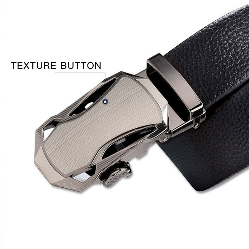 Belt Sports Car Style High Quality Imitation Leather Edging Lychee Pattern Pants Belt Business Men Youth Leisure
