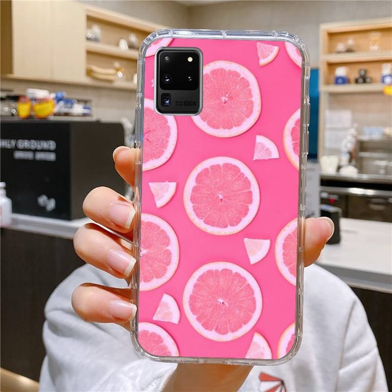 Orange Lemon Phone Case For Samsung Galaxy S10 S10e S8 S9 Plus S7 A70 Edge Note10 Transparent Cove