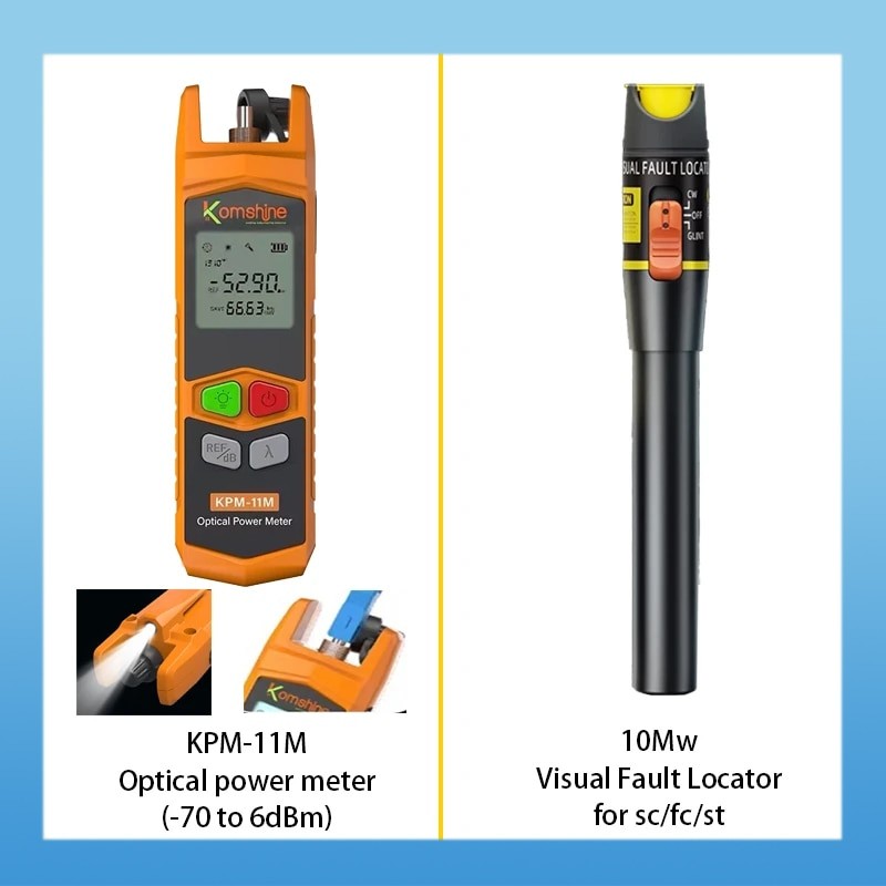 Fiber Optic Kit with FC-6S Fiber Cleaver single mode Optical Power Meter Fiber Cable Tester Visual Fault Locator 10mw FTTH Tool
