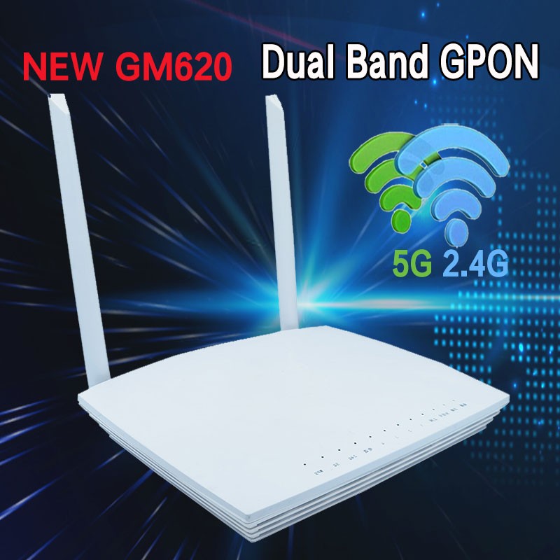 New original Gpon onu ont GM620 dual band1GE+3FE WLAN+2.4g&amp;5g WIFI EPON ONT  English version F673av9 Optical network terminal