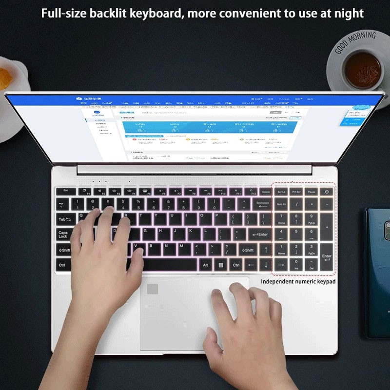 Business-Laptop Windows 10 11 Pro Ram 16GB Rom 128/256/512GB 1TB SSD 15.6inch Cheap Portable intel Laptop With Fingerprint