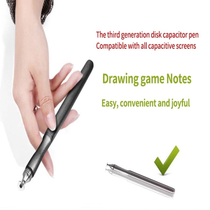 2 In 1 Stylus For Smartphone Tablet Thick Thin Drawing Capacitive Pencil Universal Android Mobile Screen Metal Note Touch Pen