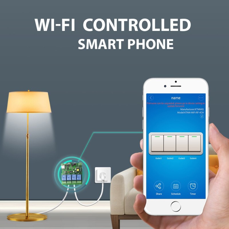 4CH Relay eWeLink Smart  Wifi Switch Module DC5V 12V 32V 110V 220V Inching Self-locking RF Receive 10A Relays