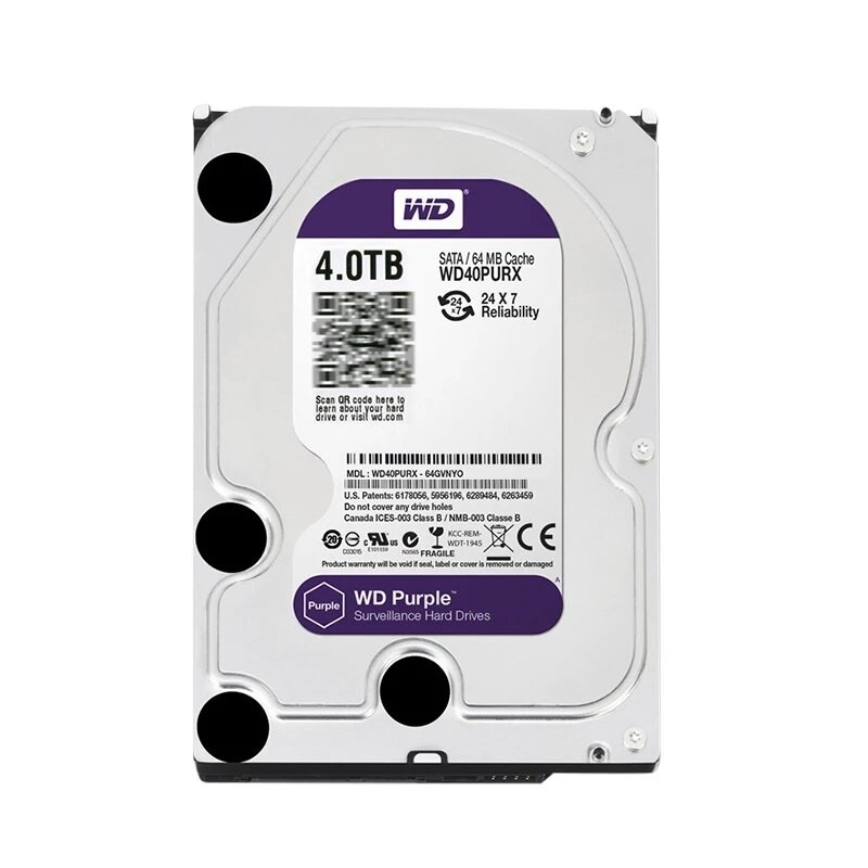 Western Digital WD Purple 4TB Surveillance Internal Hard Drive HDD 3.5" 64M Cache SATA III 6Gb/s 1TB 2TB 3T HDD for CCTV DVR NVR