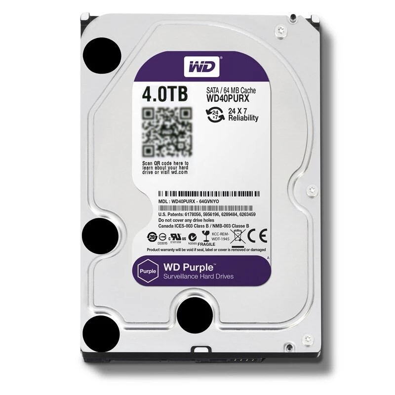 Western Digital WD Purple 4TB Surveillance Internal Hard Drive HDD 3.5" 64M Cache SATA III 6Gb/s 1TB 2TB 3T HDD for CCTV DVR NVR