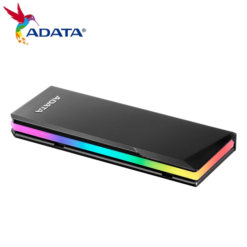 ADATA M2 SSD Enclosure NVMe 10Gbps PCIe SSD Box for M.2 NVMe NGFF SATA SSD Disk RGB Lighting SSD Case Built-in Metal Heat Sink