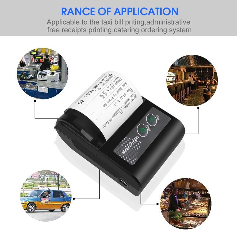 58MM Label Thermal Printer Label Bluetooth Printer Supermarket Handheld Mini Portable Printer EU/US/UK Plug