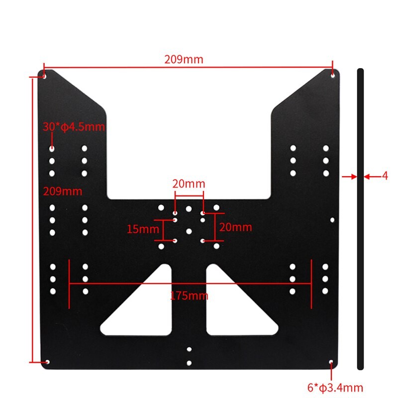 3d Printing Parts Prusa I3 Anet A8 A6 Z Axis Hot Bed Support Plate with 4pcs Sc8uu Sliders Kit for 220*220 Hotbed 3d Printers
