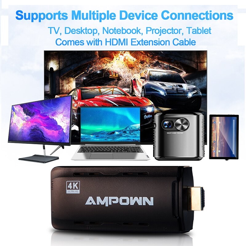 Ampown U9 4K 3D 64G 128G Game Stick Retro Video Game Consoles 2Pcs Wireless Gamepad Support FC SFC GBA GBC N64 PSP 20000+ Games