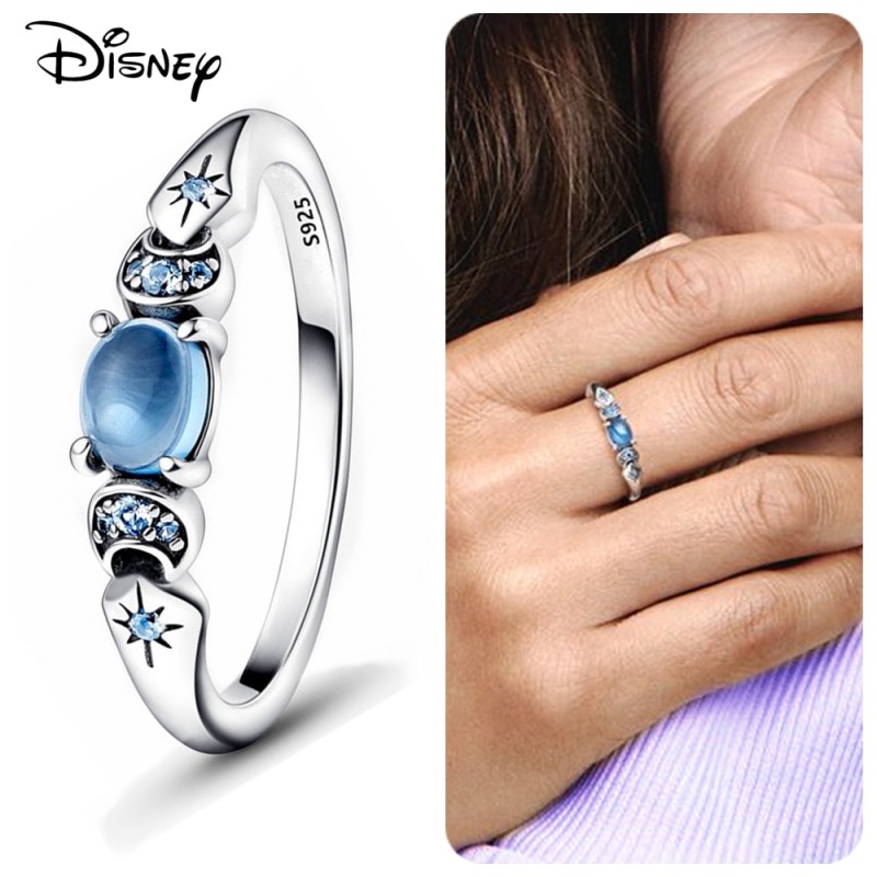 925 Sterling Silver Disney Minnie Mouse Sparkling Head Princess Ring Flower Ring Daisy Rings Original Festival Jewelry Gift