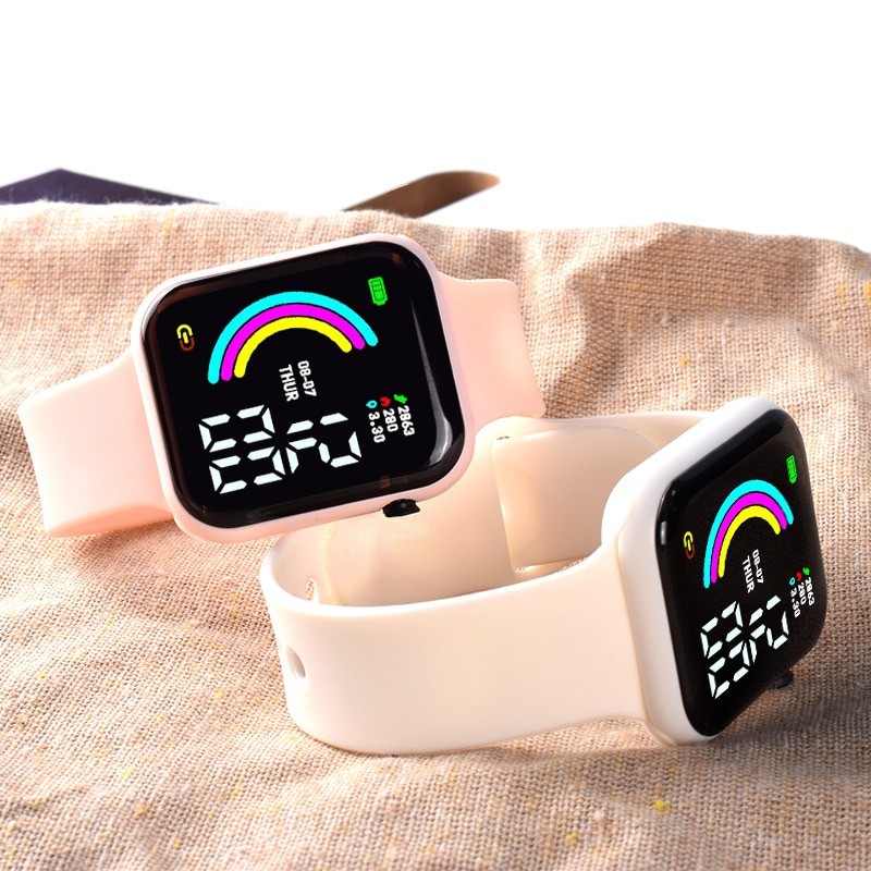 2023 New Sports Watch Men and Women LED Digital Watches Student Fashion Small Square Watch Waterproof Student Electronic Watch