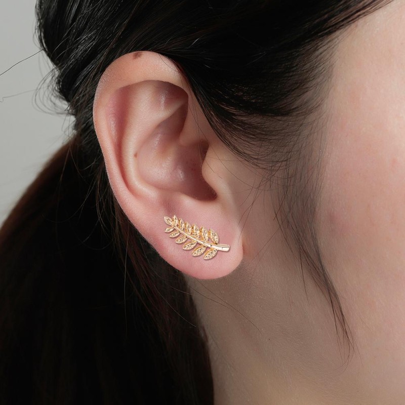 Todorova Fashion Branch Leaf Ear Climbers Ear Crawlers Geometric Maxi Statement Stud Earrings for Women Jewelry Wholesale