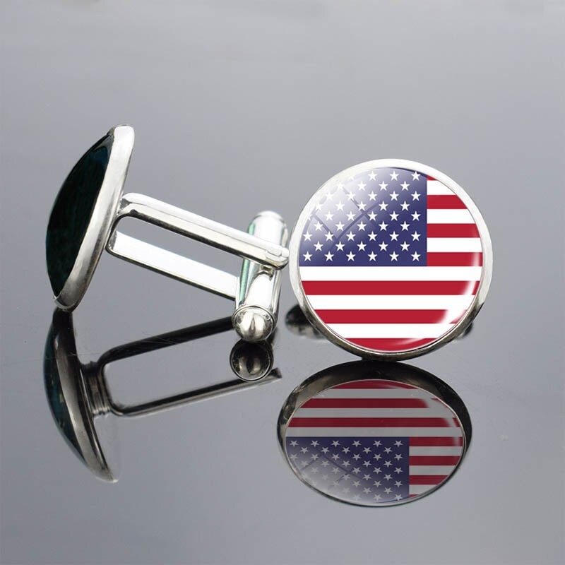 TOPKEEPING Countries National Flag Cufflinks Color Men Fashion Shirt Cuff Links Buttons Packing With Cufflinks Box Dropshipping
