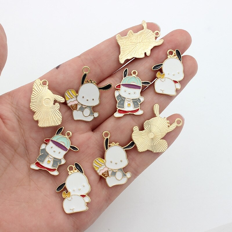 10pcs/Lot Rabbit Oil Enamel DIY Charms for Bag Earring Necklace Jewelry Making Handmade Pendant