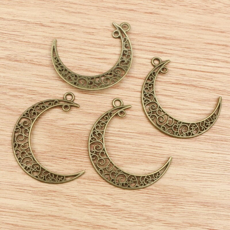 10pcs 41x30mm 5 Colors Plated  Moon Style Handmade Charms Pendant:DIY for bracelet necklace