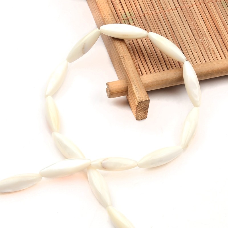 Rice Shape White Natural Mother of Pearl Shell Bead Water Drop Loose Spacer Beads For Bracelet Necklace DIY Jewelry Making