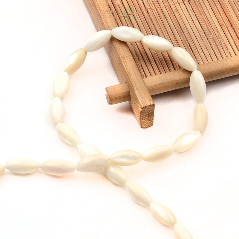 Rice Shape White Natural Mother of Pearl Shell Bead Water Drop Loose Spacer Beads For Bracelet Necklace DIY Jewelry Making