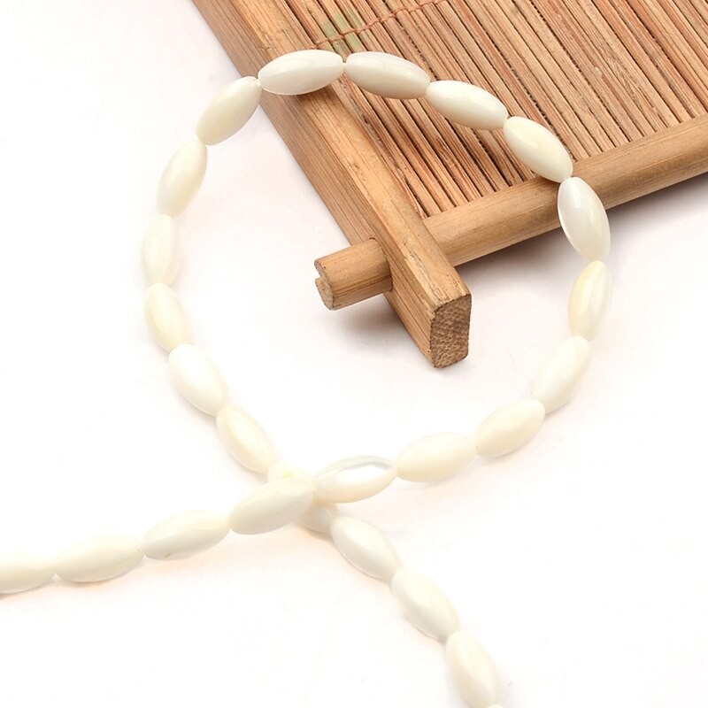 Rice Shape White Natural Mother of Pearl Shell Bead Water Drop Loose Spacer Beads For Bracelet Necklace DIY Jewelry Making