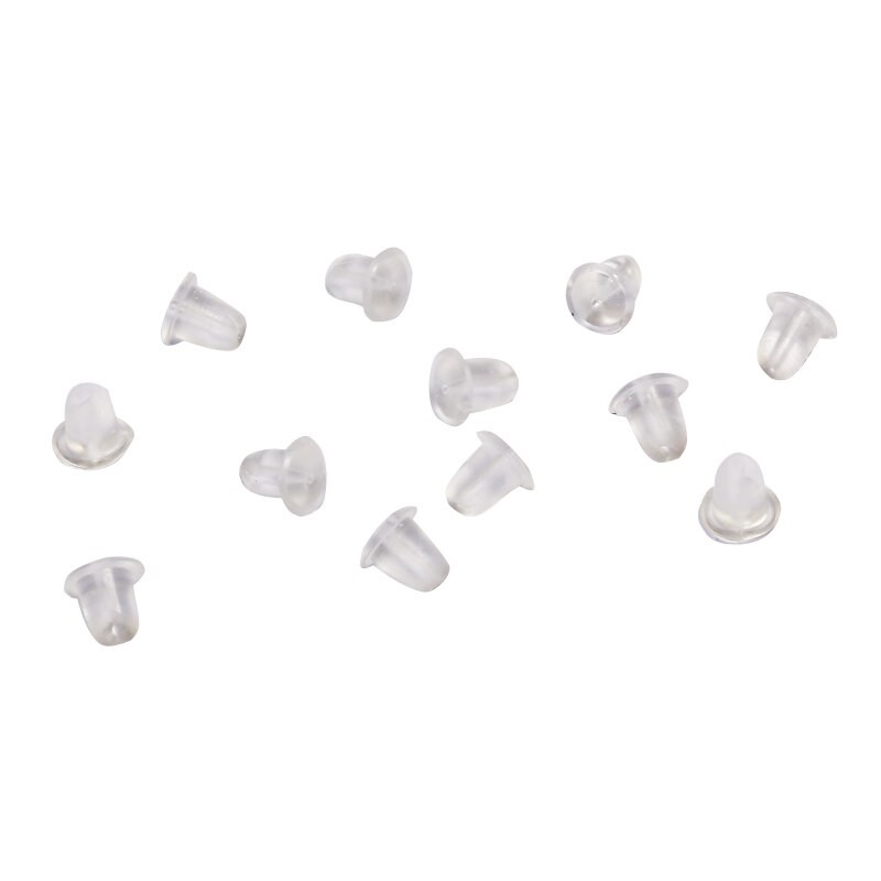 200/100pcs Soft Silicone Rubber Earring Back Stoppers for Stud Earrings DIY Earring Findings Accessories Bullet Tube Ear Plugs