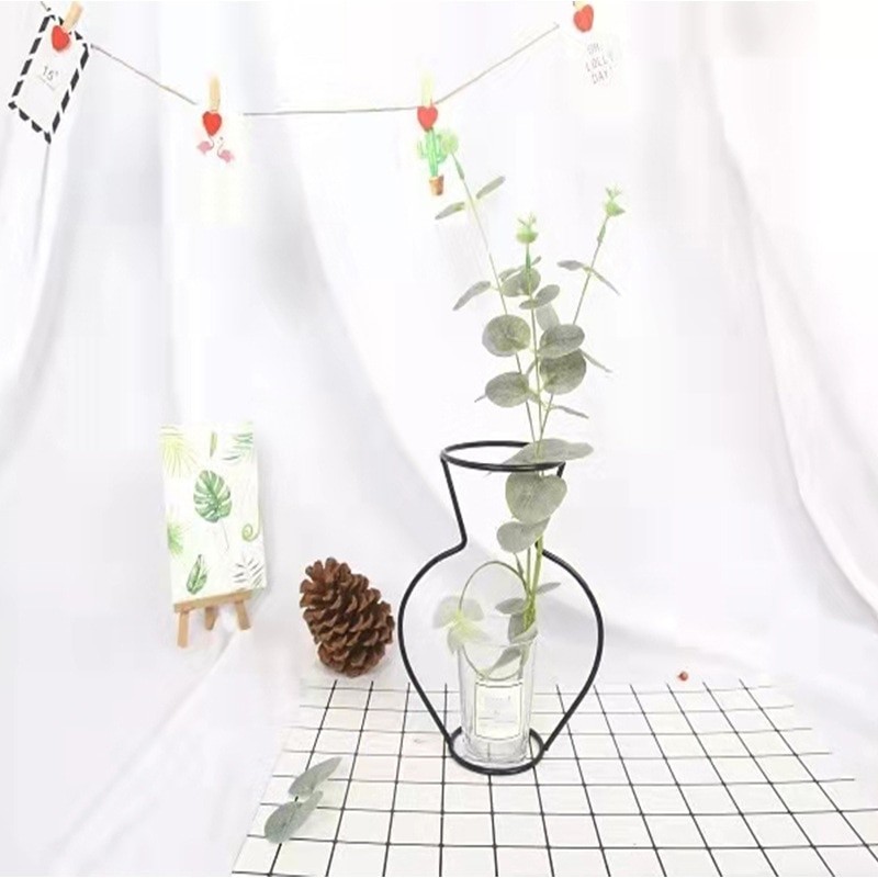 Ew European-Style Iron Wire Vase Artificial Dried Flower Flower Arrangement Iron Crafts Flower Accessories Creative Ornaments