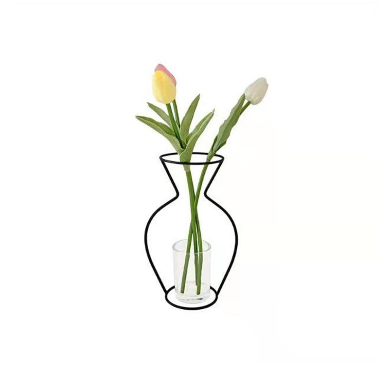 Ew European-Style Iron Wire Vase Artificial Dried Flower Flower Arrangement Iron Crafts Flower Accessories Creative Ornaments