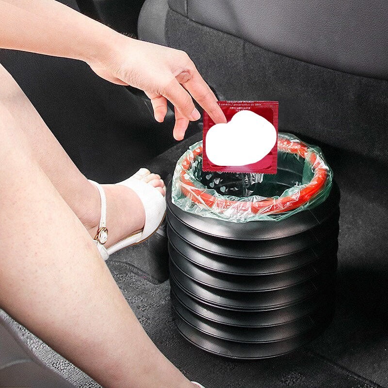 4l Car Trash Can Car Supplies Folding Trash Can Multi-function Telescopic Bucket Creative Portable Storage Bucket