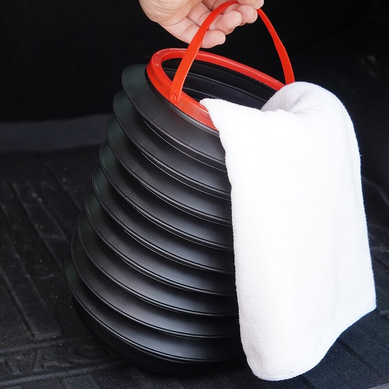 4l Car Trash Can Car Supplies Folding Trash Can Multi-function Telescopic Bucket Creative Portable Storage Bucket