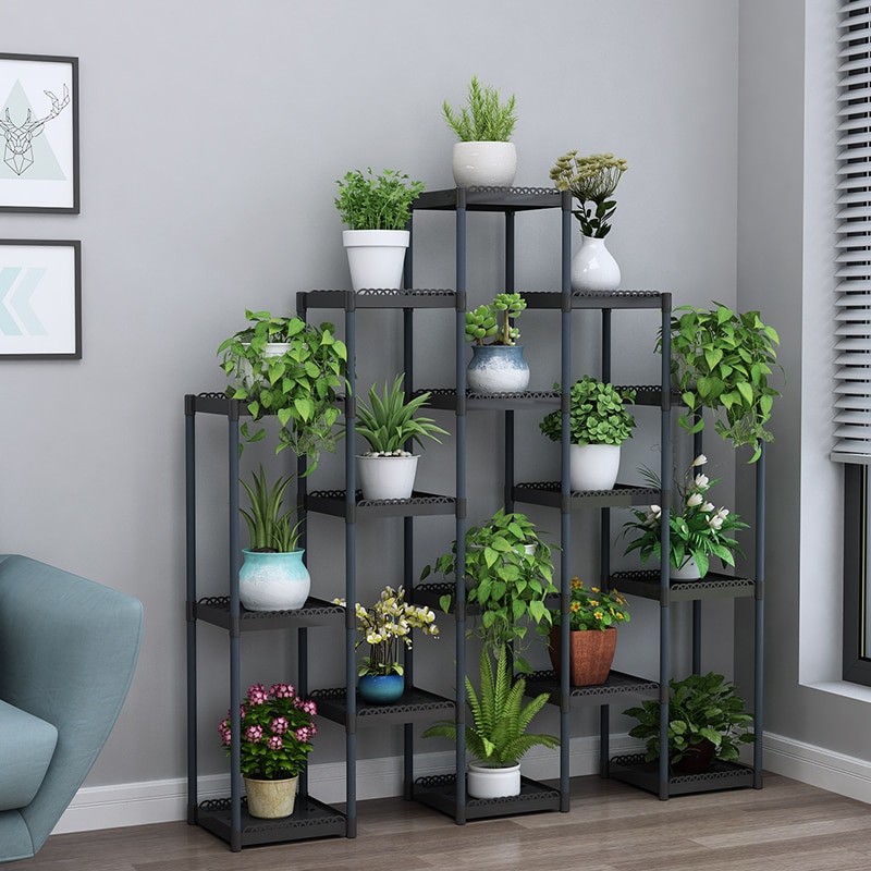 Flower shelf multi-storey indoor special balcony terrace flower stand multi-pot rack plastic window frame rack