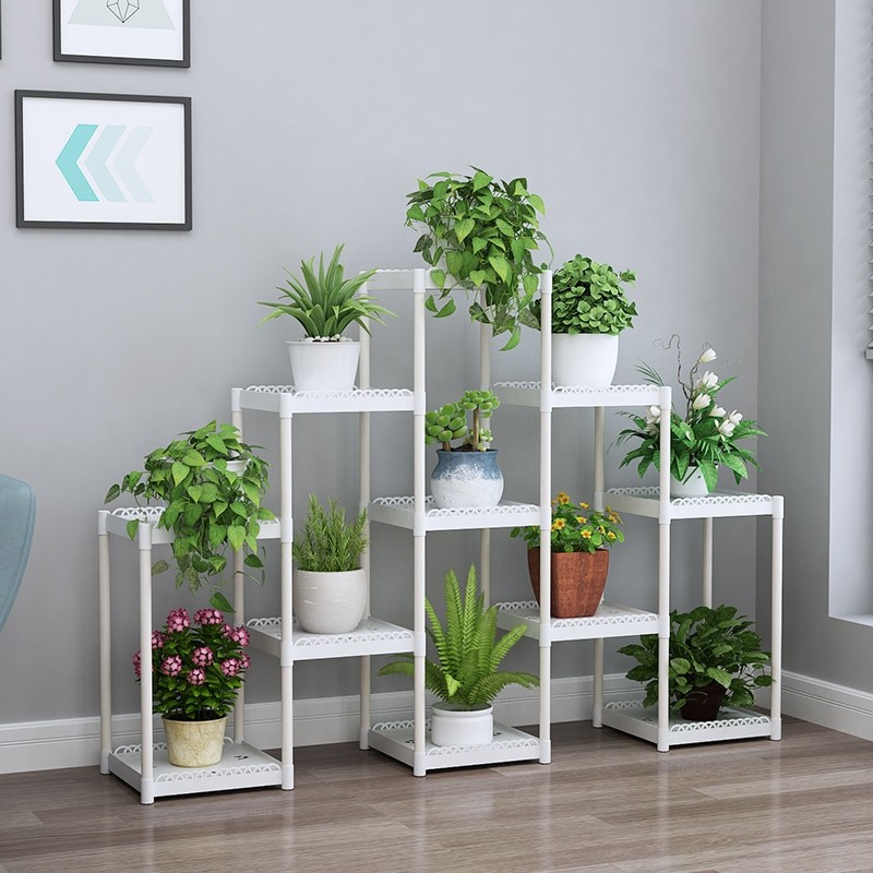Flower shelf multi-storey indoor special balcony terrace flower stand multi-pot rack plastic window frame rack