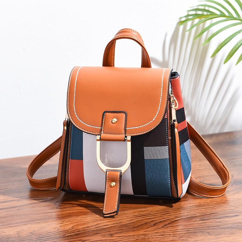 Backpack Women's 2023 New Korean Fashion Back Bag Soft Leather Leisure Fashion Travel Large Capacity Schoolbag