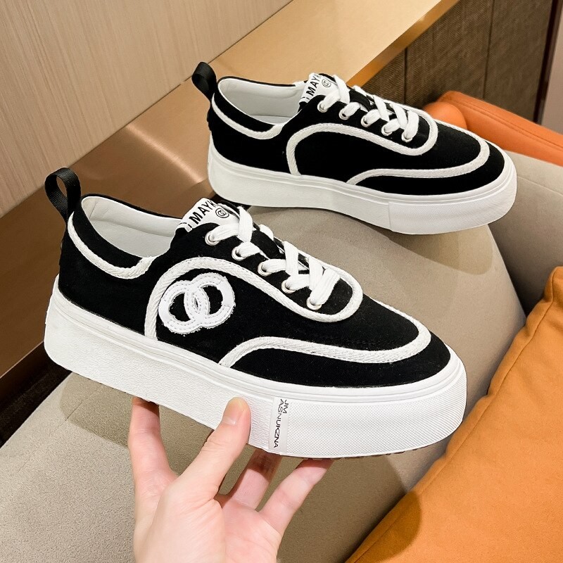 Small fragrant wind canvas shoes 2023 summer new fashion casual breathable women's shoes hundred ins tide board shoes female