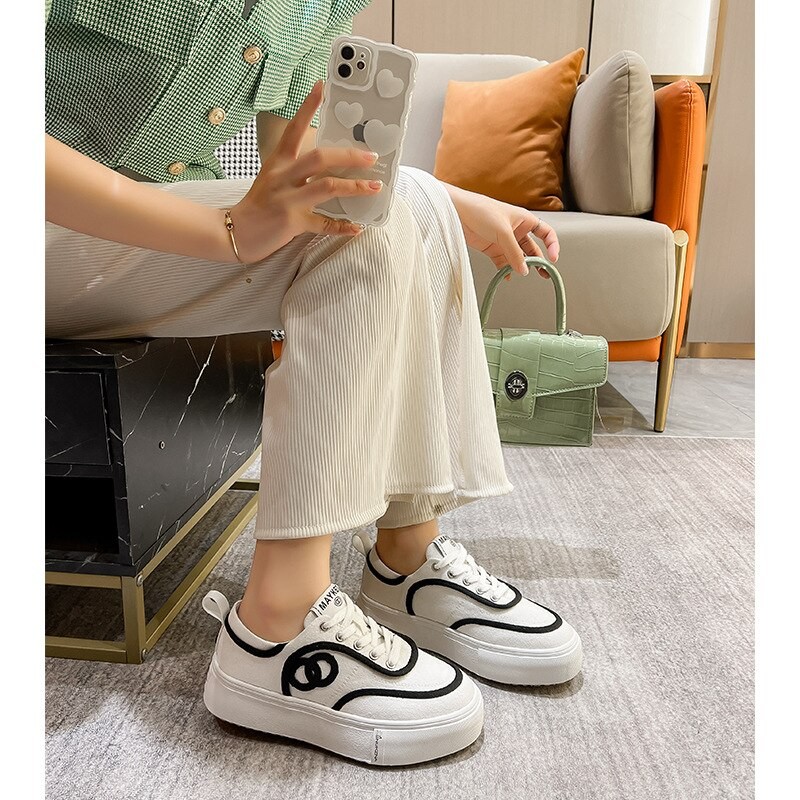 Small fragrant wind canvas shoes 2023 summer new fashion casual breathable women's shoes hundred ins tide board shoes female