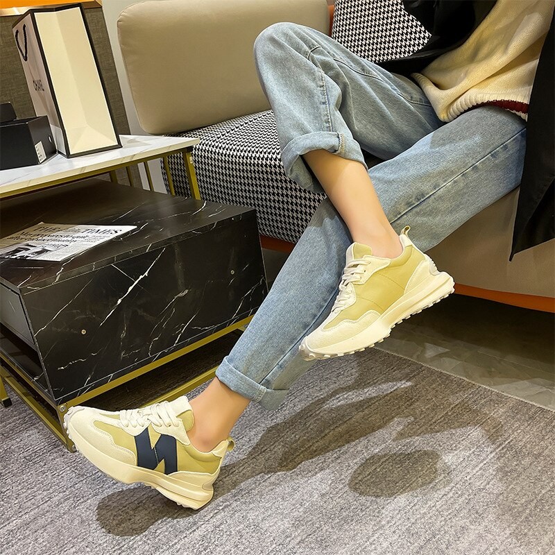 Argan shoes female 2023 spring and autumn new niche thick-bottomed shoes with fashionable sports and casual women's shoes