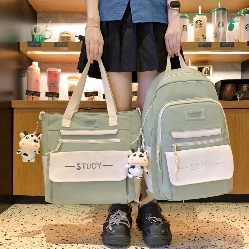 Qyahlybz girls cute schoolbag female high school student female large capacity messenger bag backpack