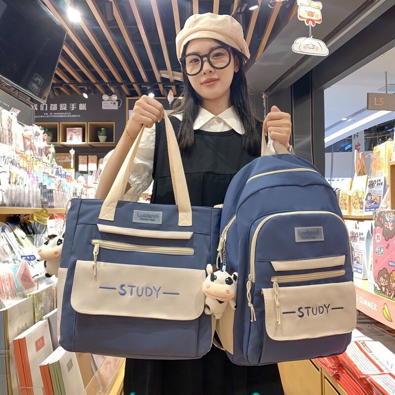 Qyahlybz girls cute schoolbag female high school student female large capacity messenger bag backpack