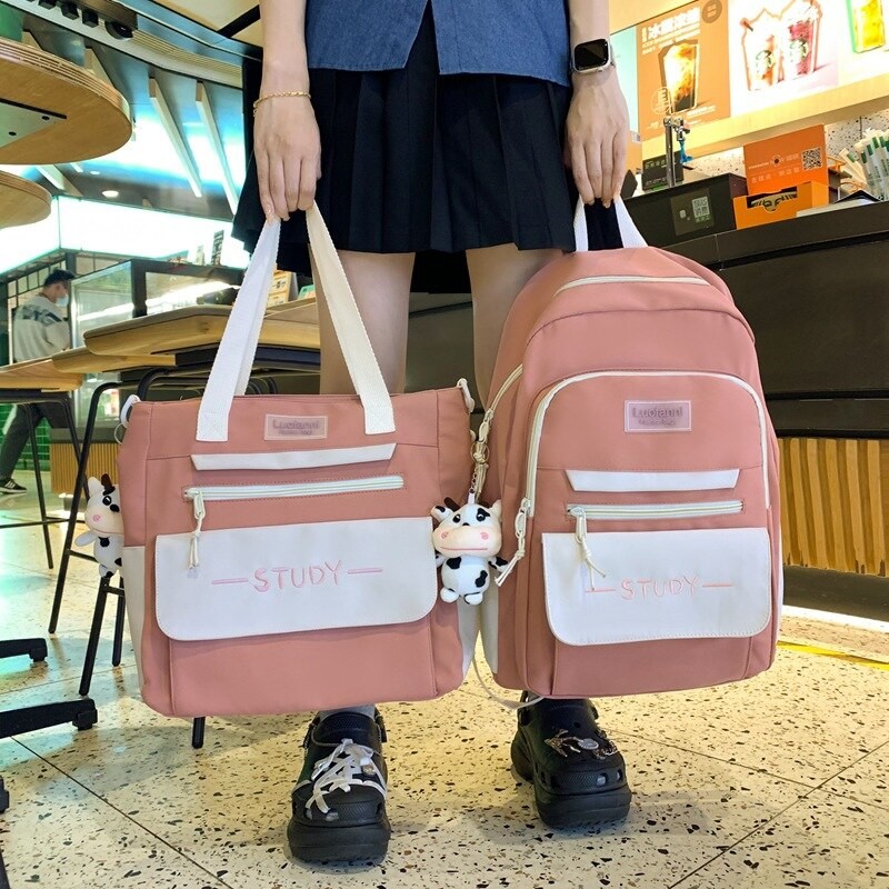 Qyahlybz girls cute schoolbag female high school student female large capacity messenger bag backpack